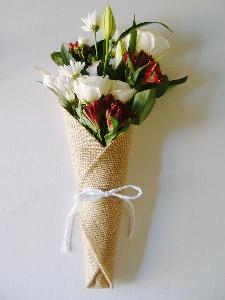 Burlap Jute Floral Wrap with Pocket - 14" x 20.75" 
